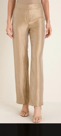 Chico's Pants - Gold Shimmer Welt Pants